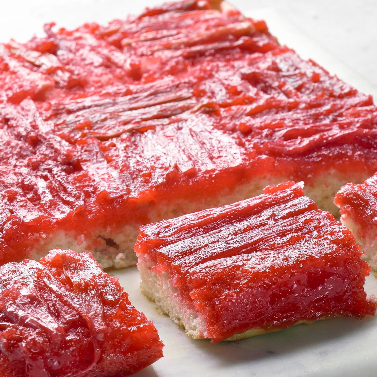 Strawberry-Rhubarb Upside-Down Cake