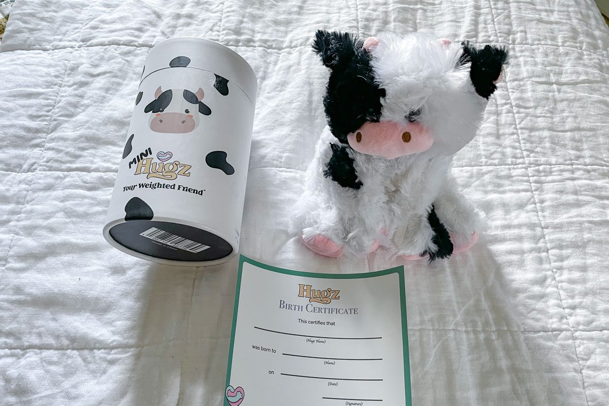 cow stuffed animal with packaging