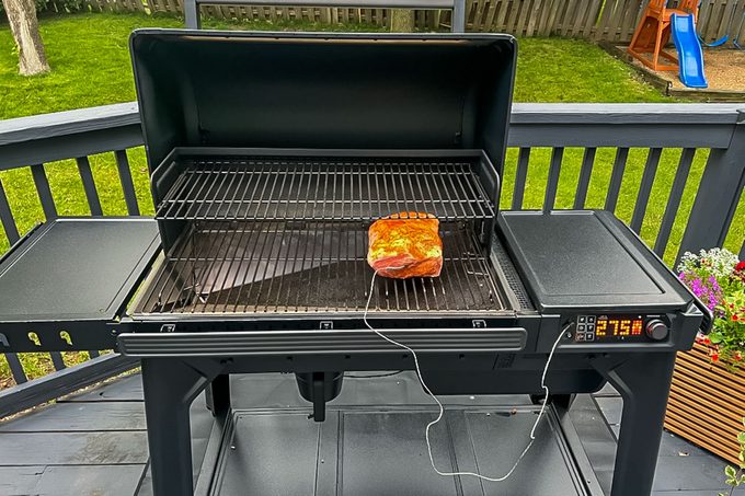 Traeger Woodridge cooking