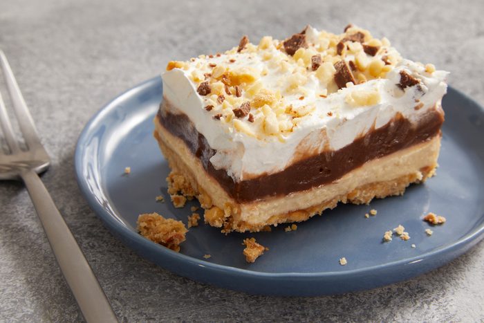 Close up shot of Peanut Butter Pudding Dessert