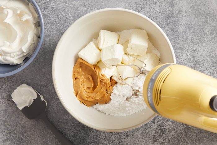 In a small bowl, beat the cream cheese, peanut butter and confectioners' sugar until smooth.