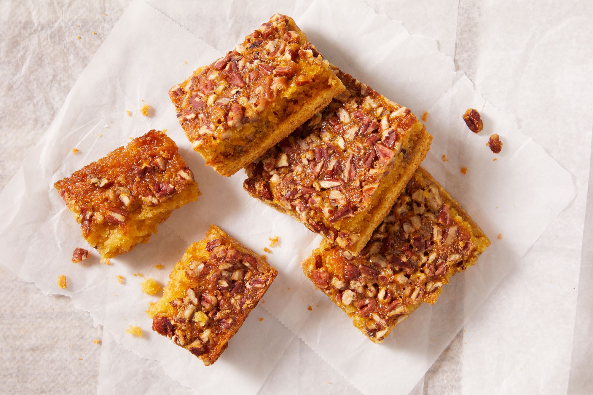 Overhead shot of Easy Pecan Pie Bars