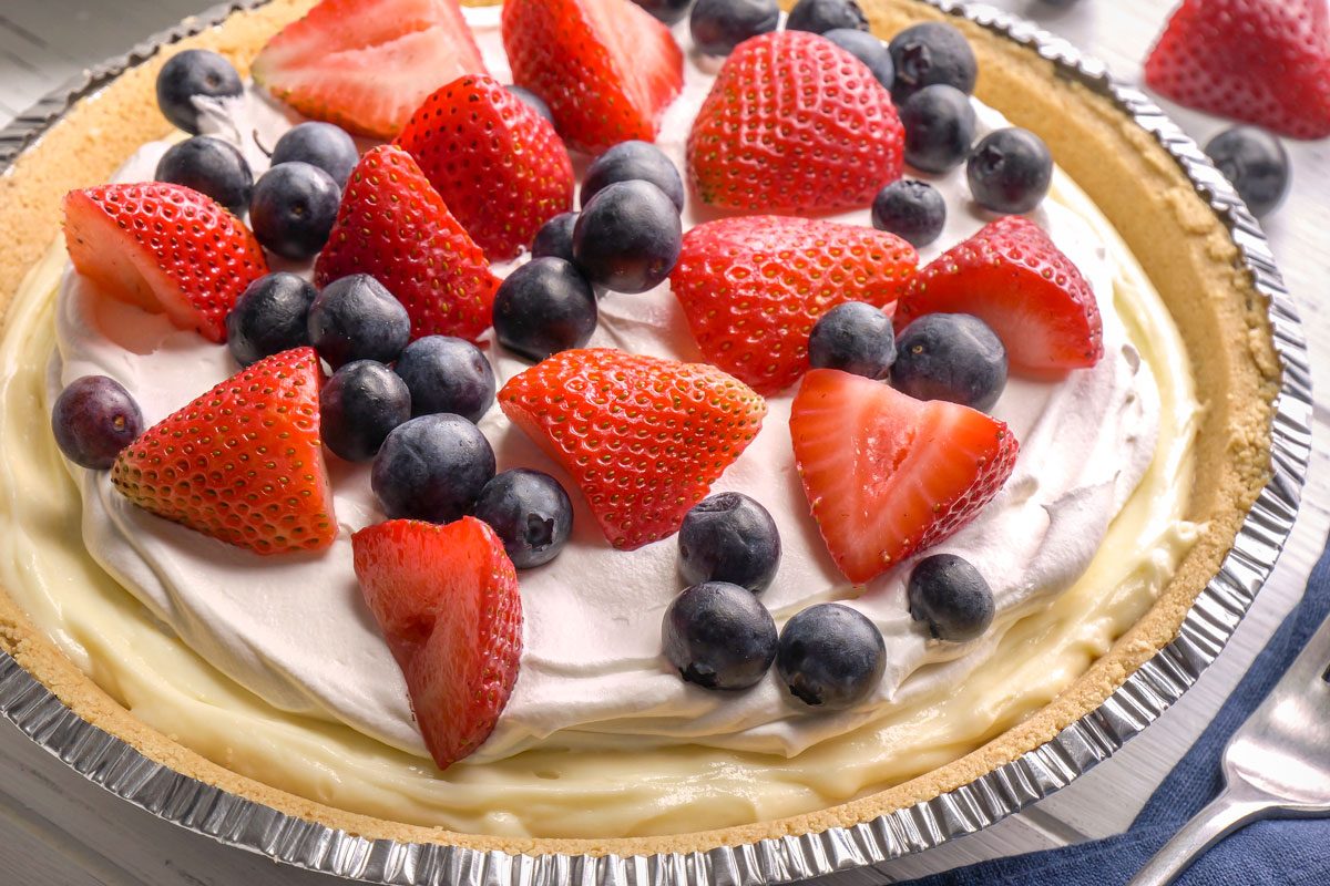 closeup shot of Red White And Blue Pie