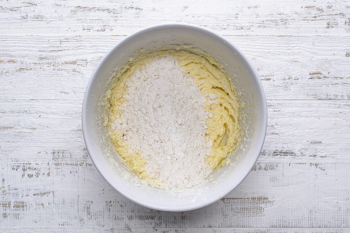 butter and sugar whisked together