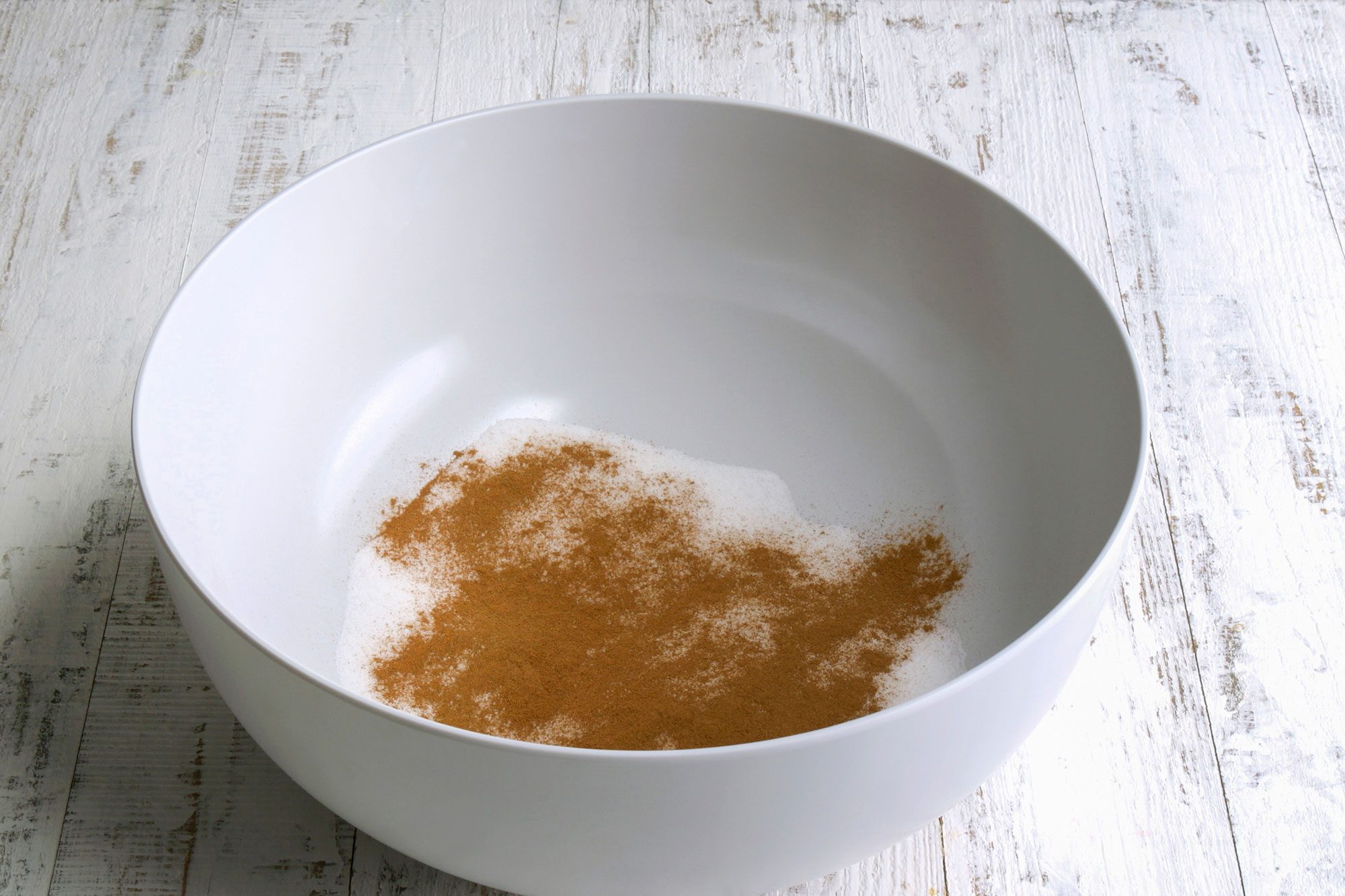 Combine sugar and cinnamon in a large bowl