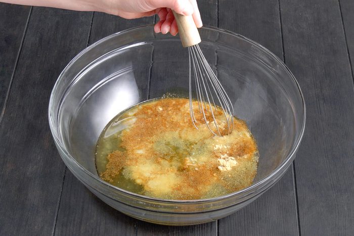 brown sugar, soy sauce, teriyaki sauce, butter, Creole seasoning and ground mustard mixed in a large bowl