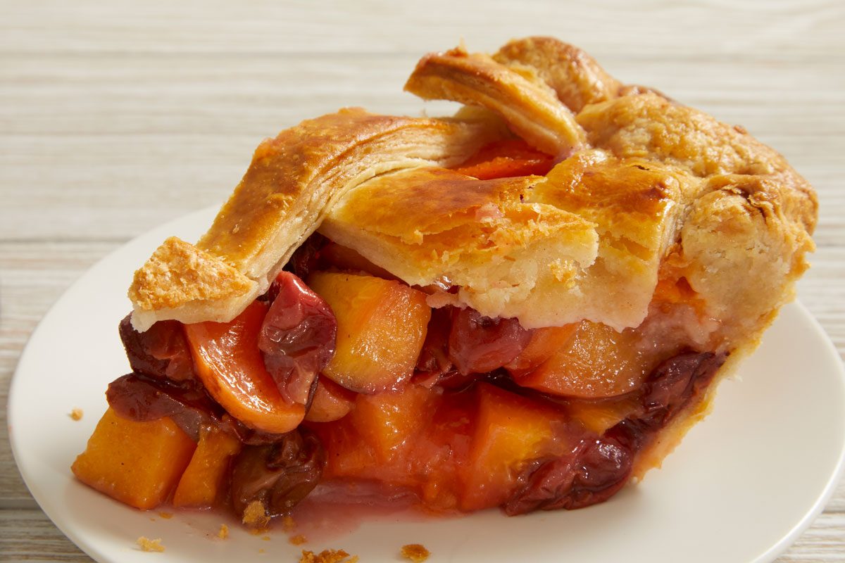 Close up shot of Stone Fruit Pie