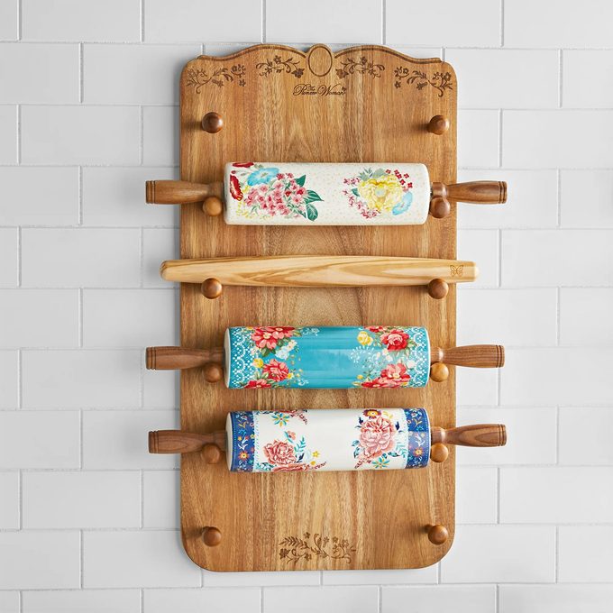 Wood Rolling Pin Rack