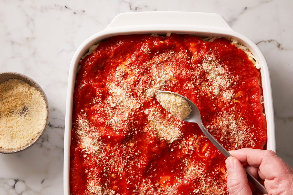 sprinkle parmesan over top