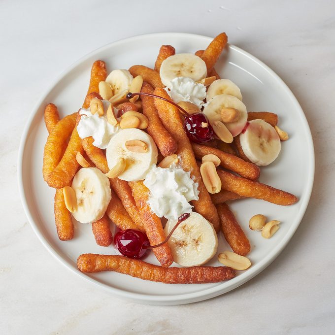 Banana Split Funnel Cake Fries