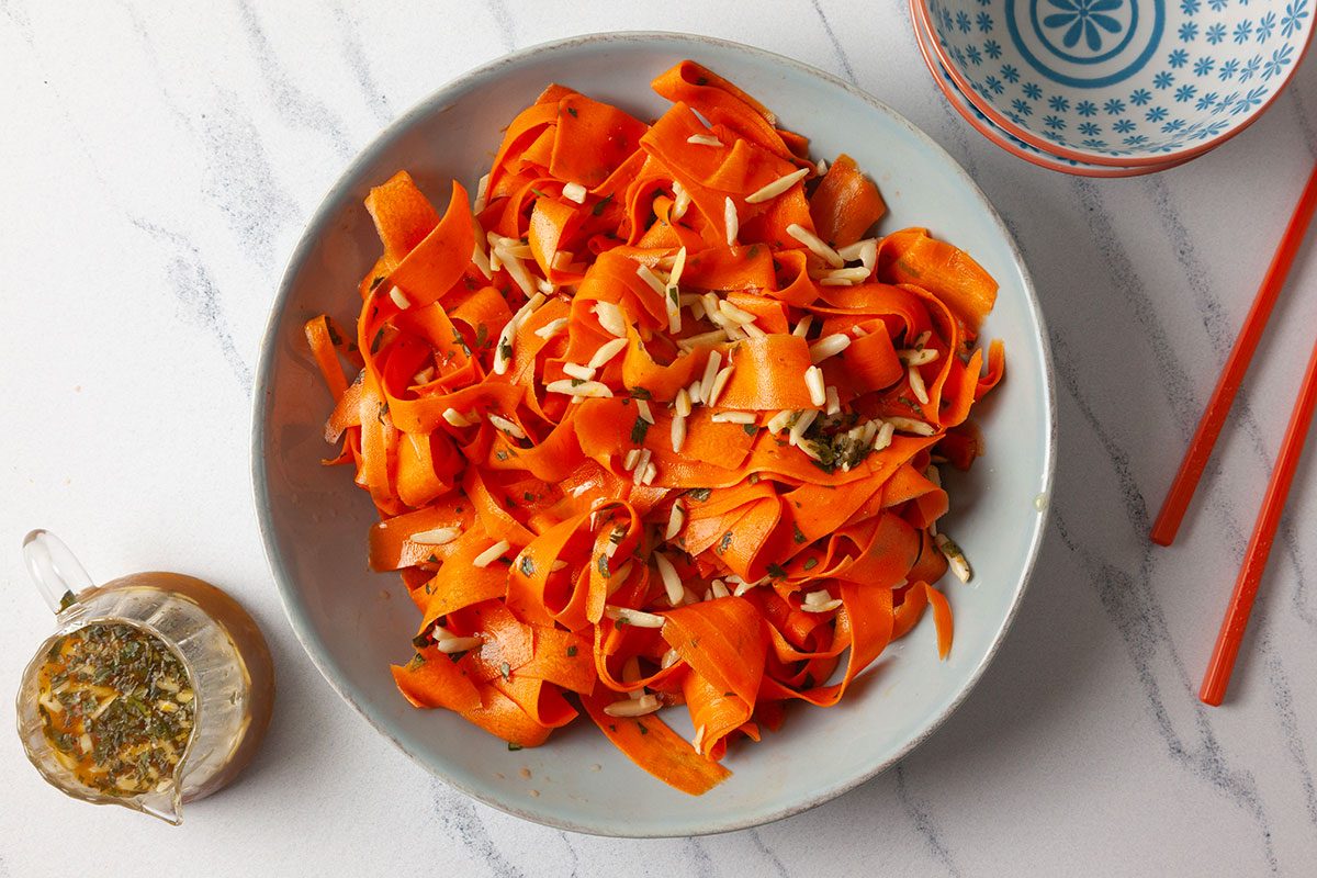 Carrot Ribbon Salad served and ready to eat