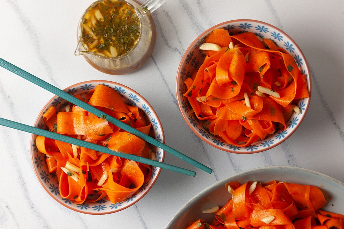 Carrot Ribbon Salad served and ready to eat
