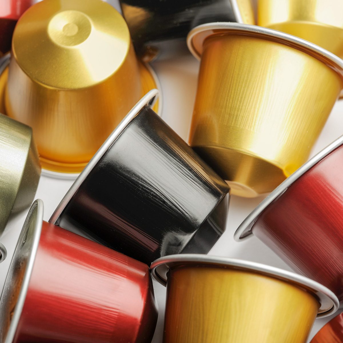 A selection of aluminium Nespresso Coffee Capsules
