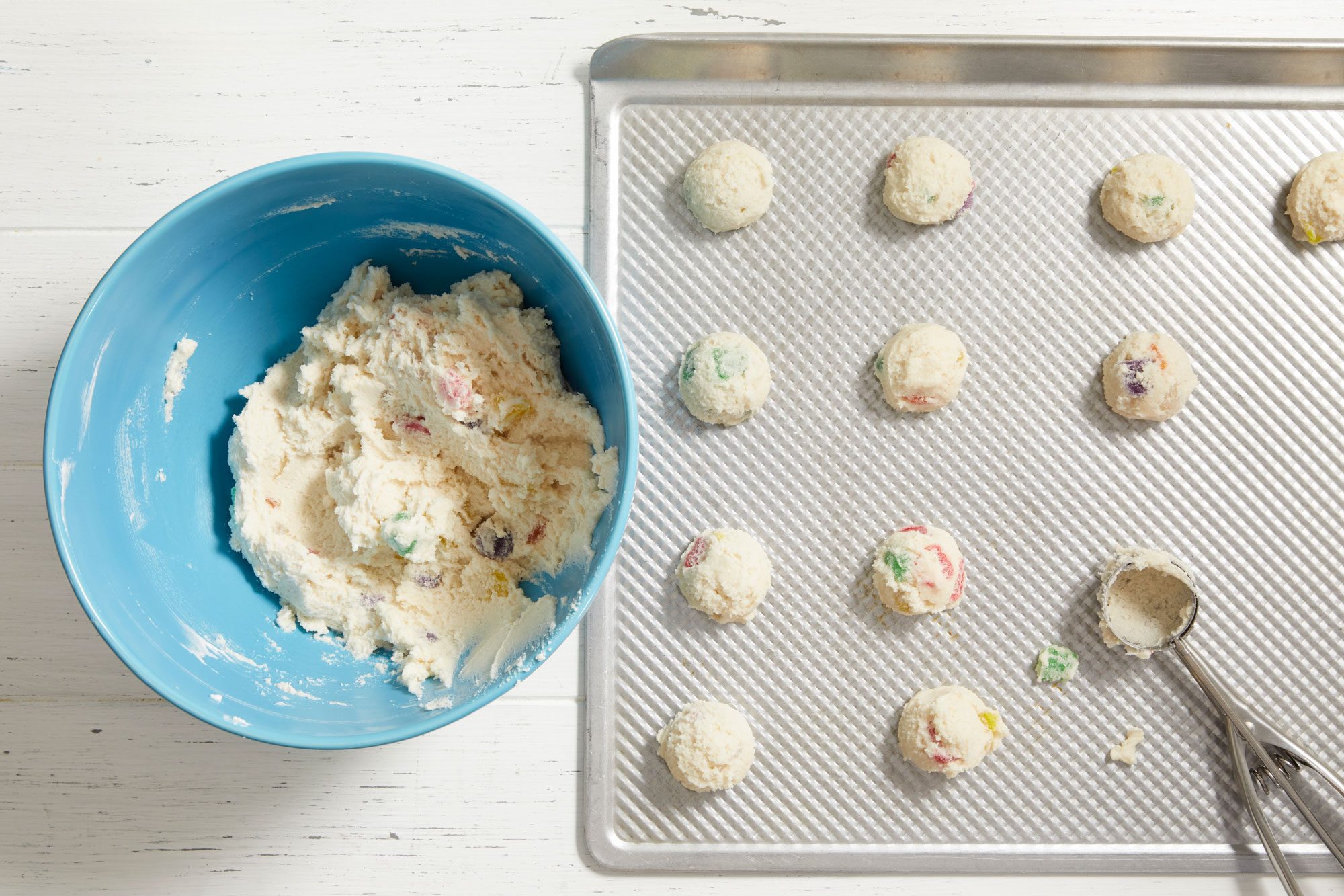 Drop by level tablespoonfuls 2 in. apart onto ungreased baking sheets.
