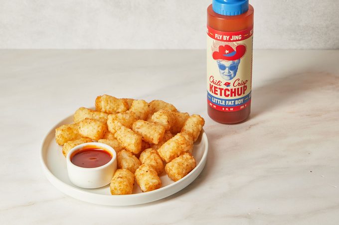 New Chili Crisp Ketchup with tater tots