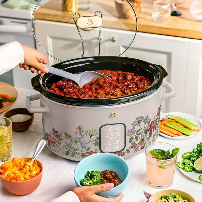 6 Quart Wildflower Slow Cooker In Taupe