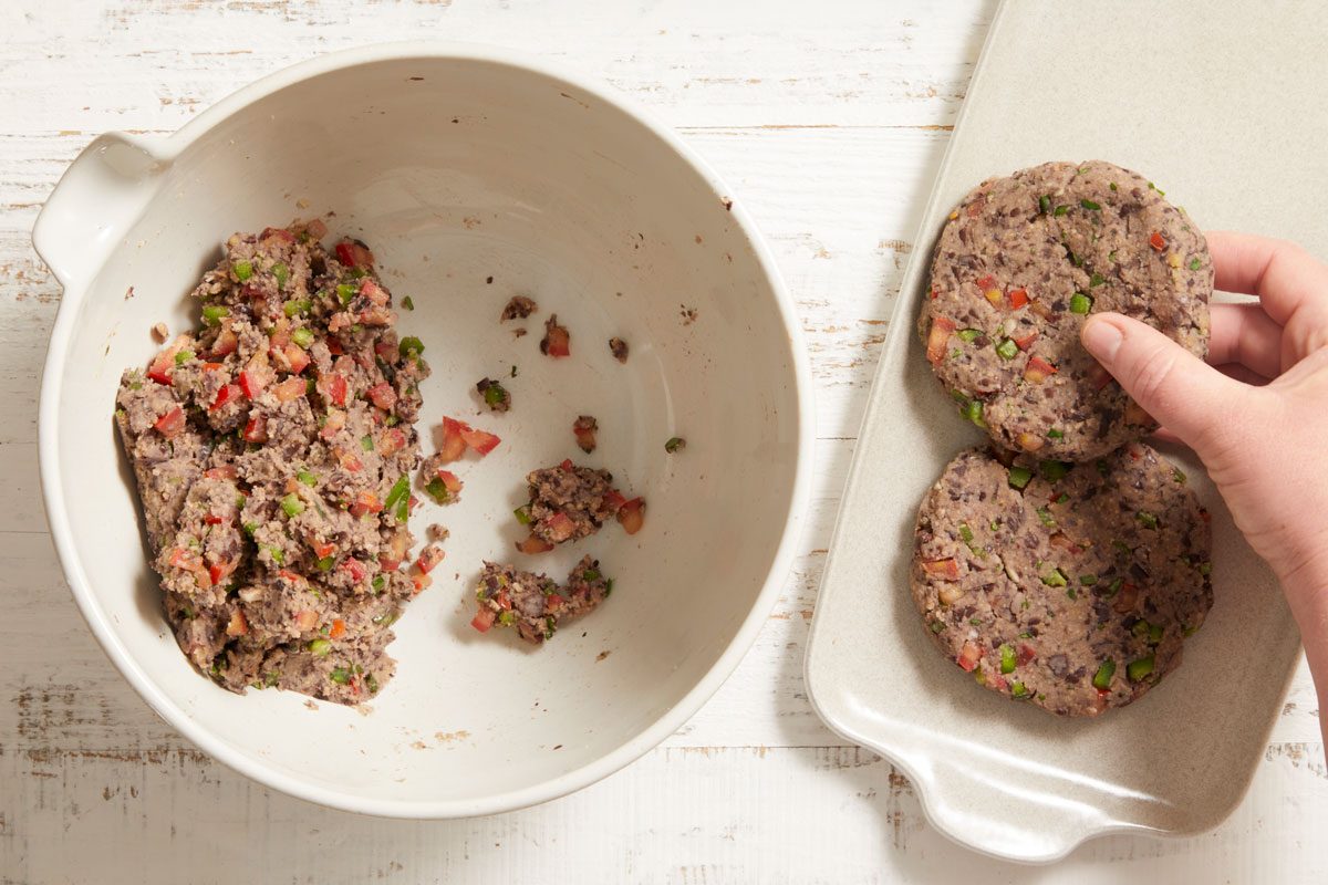 Shape into 4 patties.