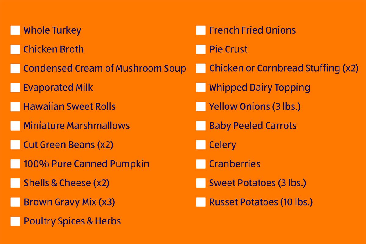Thanksgiving Product List