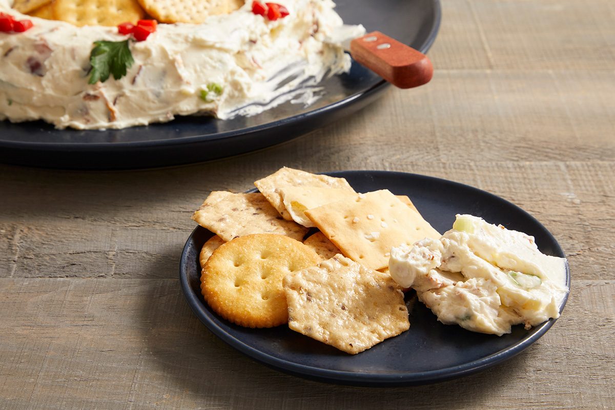 Close up shot of Bacon Cheese Wreath