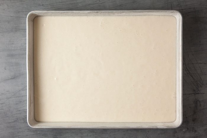 Cake Batter in large sheet pan