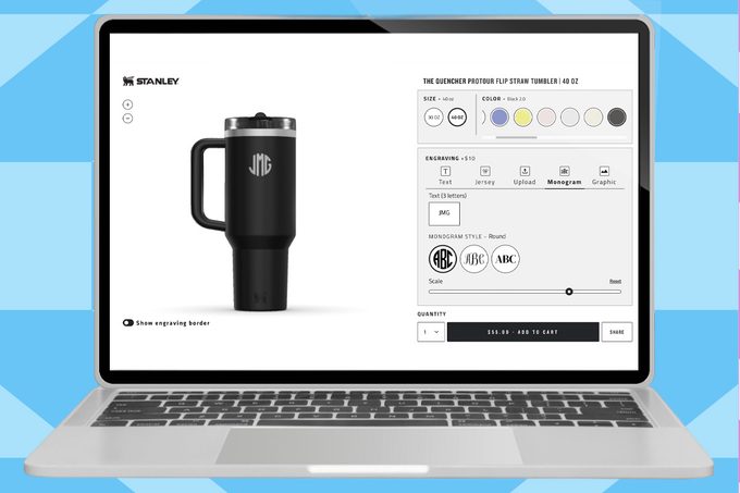 Customization options for Stanley tumbler