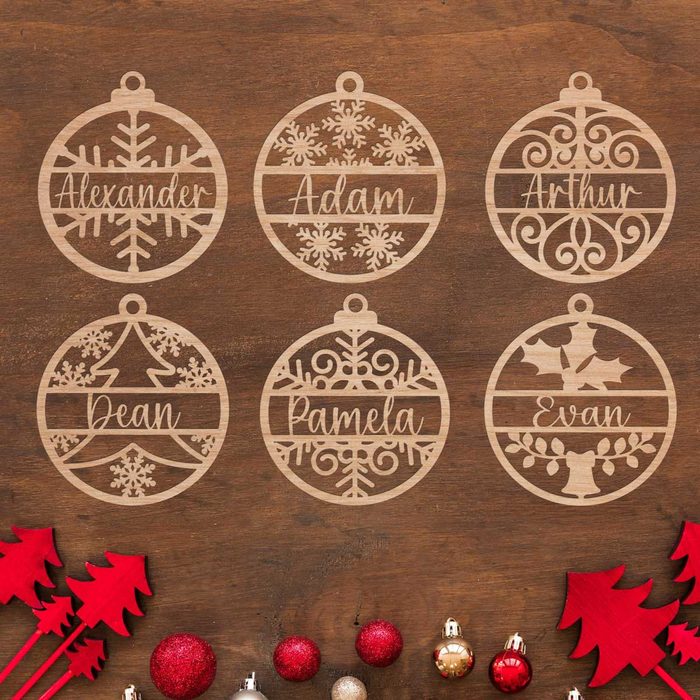 Personalized Wooden Snowflake Ornaments