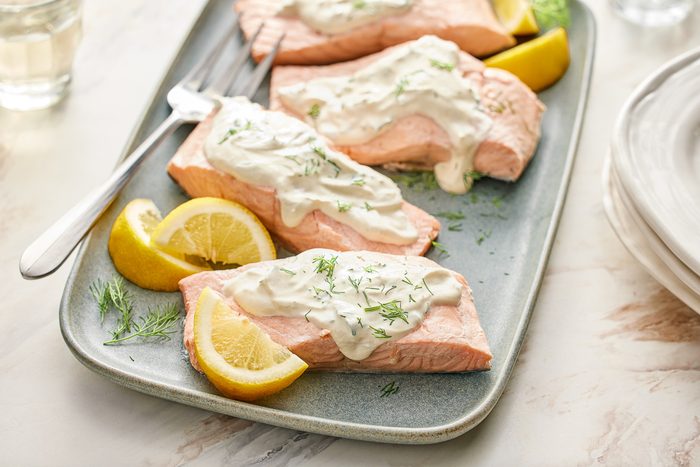 Poached Salmon With Dill Sauce