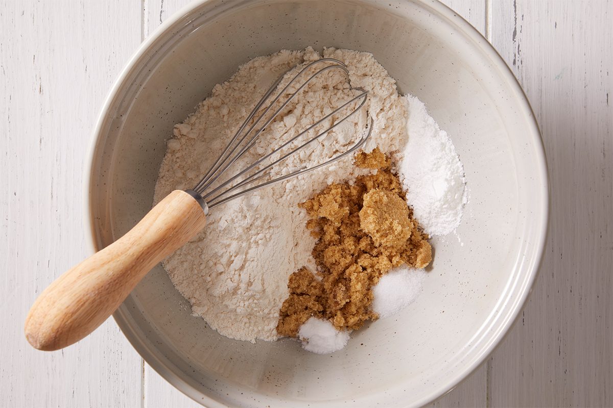 Mixing ingredients for Pumpkin Biscuits