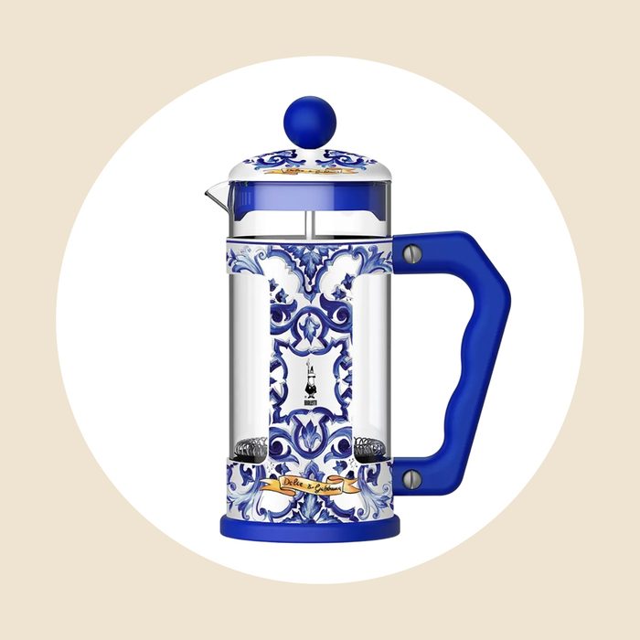 Bialetti Dolce & Gabbana Blu Mediterraneo Coffee Press Via Surlatable.com