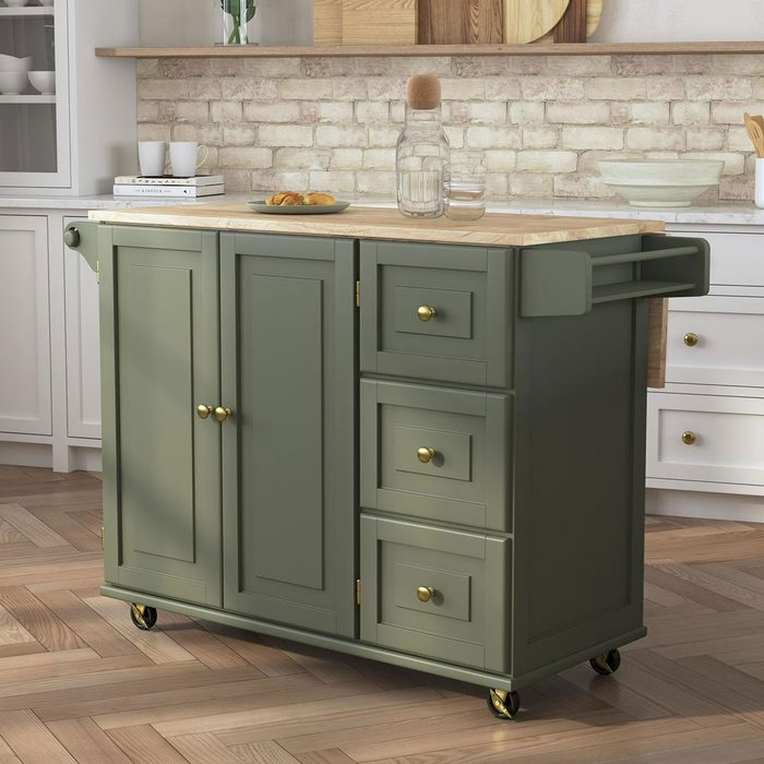 Homestyles Dolly Madison Engineered Wood Kitchen Cart