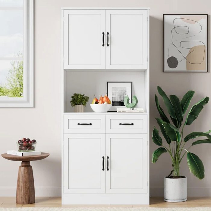 Kitchen Pantry Storage Cabinets With 2 Drawers