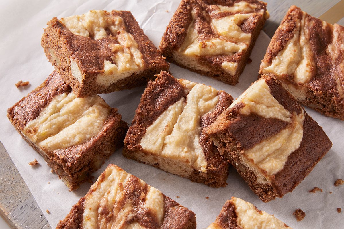 Banana Bread Brownies on a pate