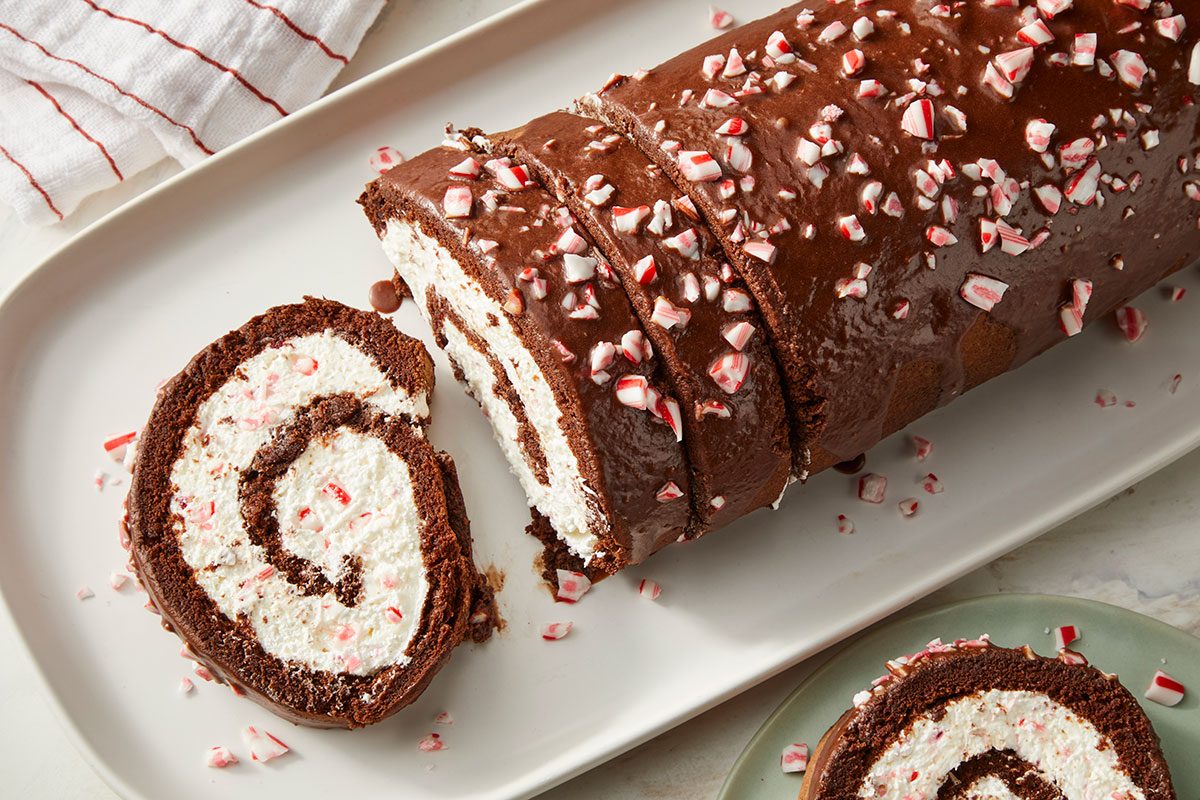 Peppermint Yule Log