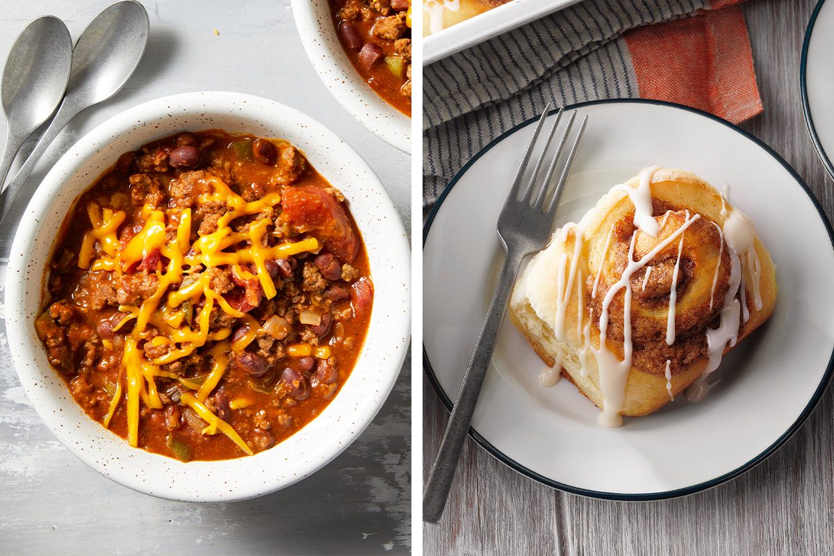 5 Most Unexpected Food Pairings Across The United States Chili + Cinnamon Rolls