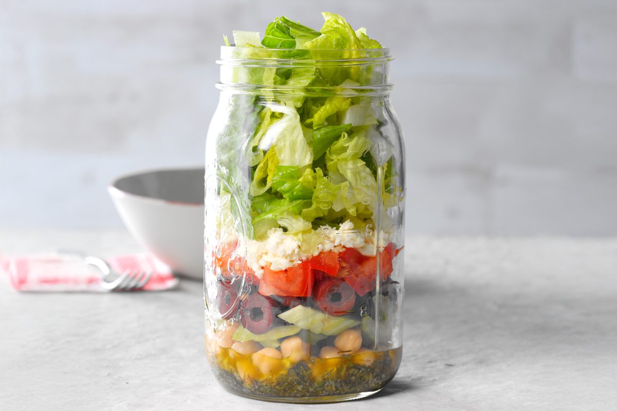 Chopped Greek Salad in a Jar